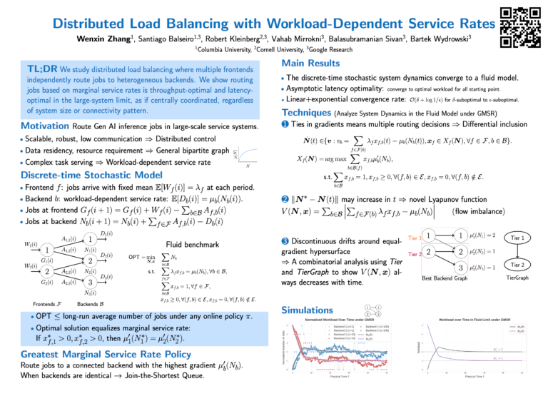 Distributed Load Balancing with Workload-Dependent Service Rates
